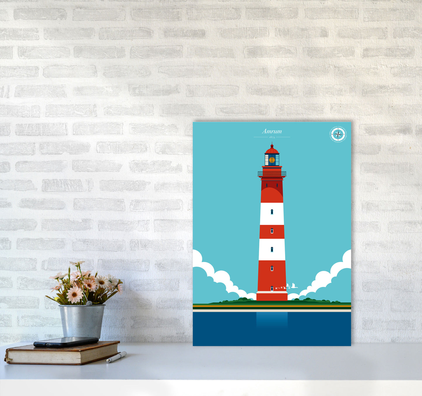 Amrum Art Print by Bo Lundberg A2 Black Frame