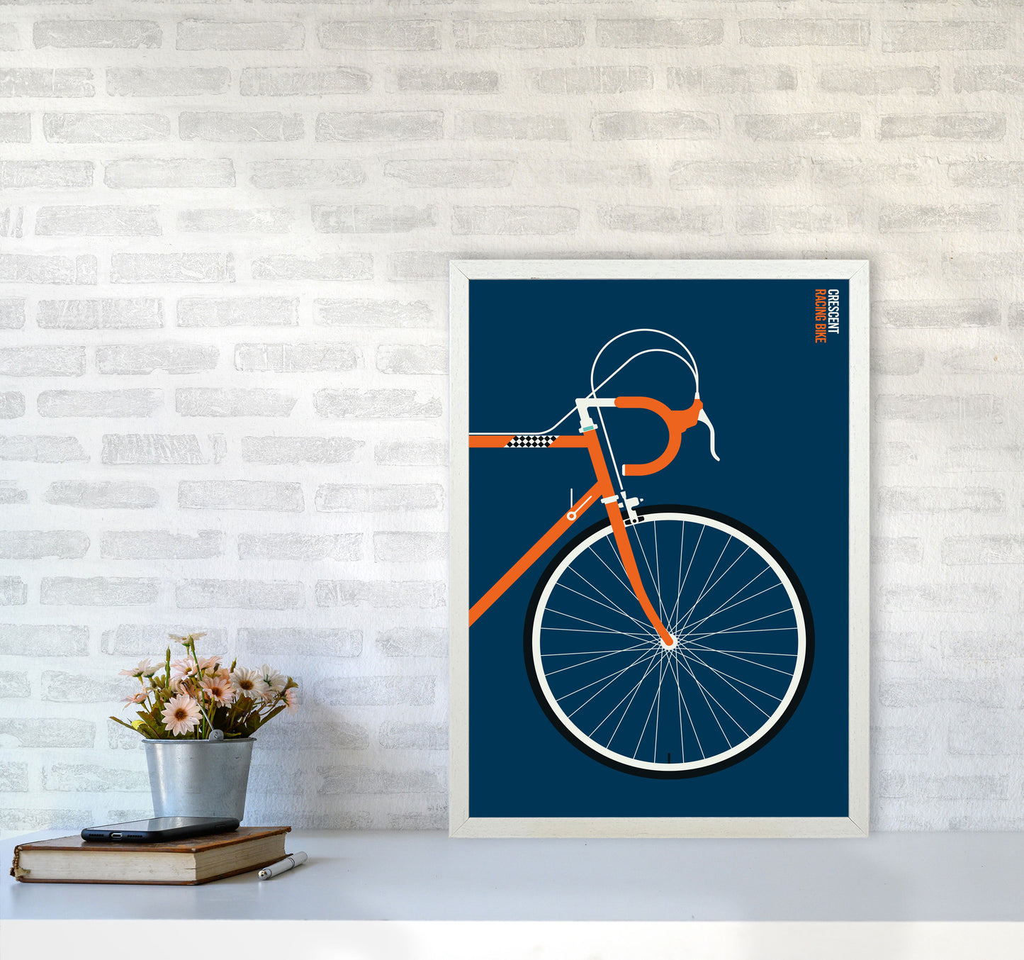 Icons Crescent Front Art Print by Bo Lundberg A2 Oak Frame