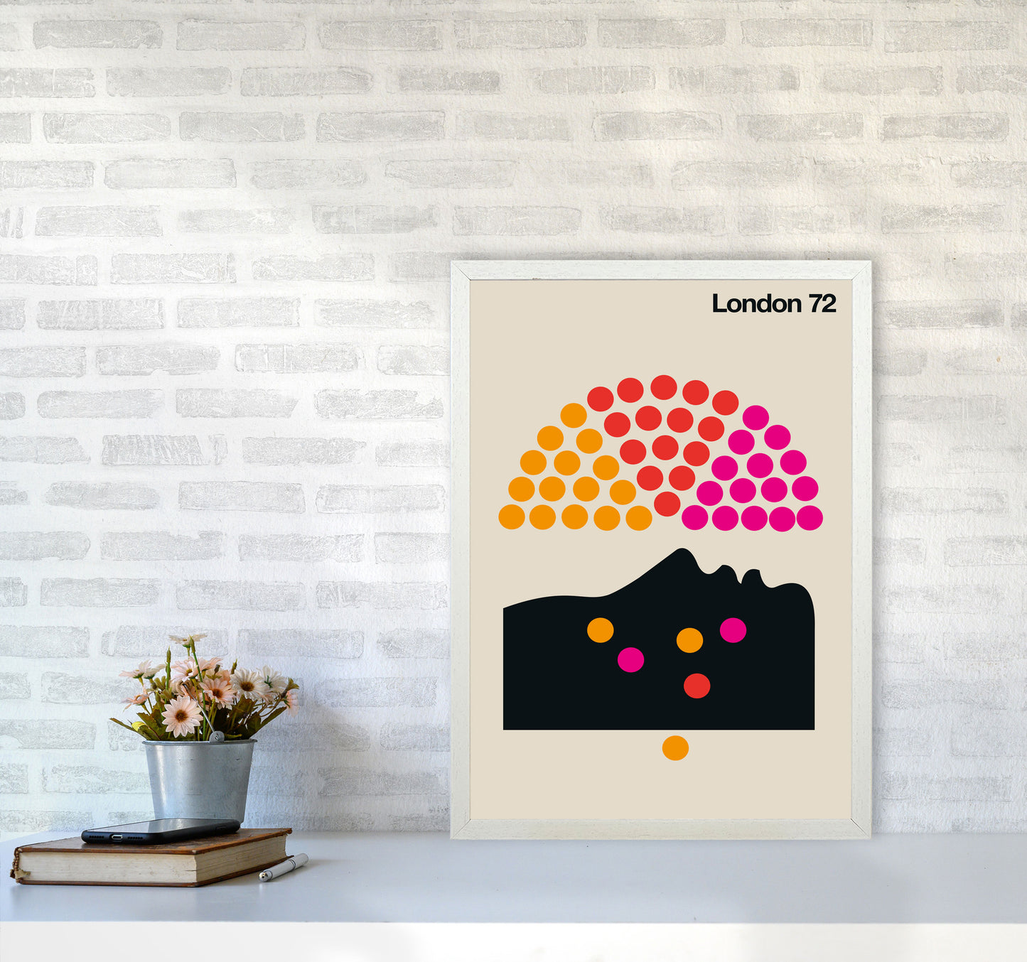 London 72 Art Print by Bo Lundberg A2 Oak Frame