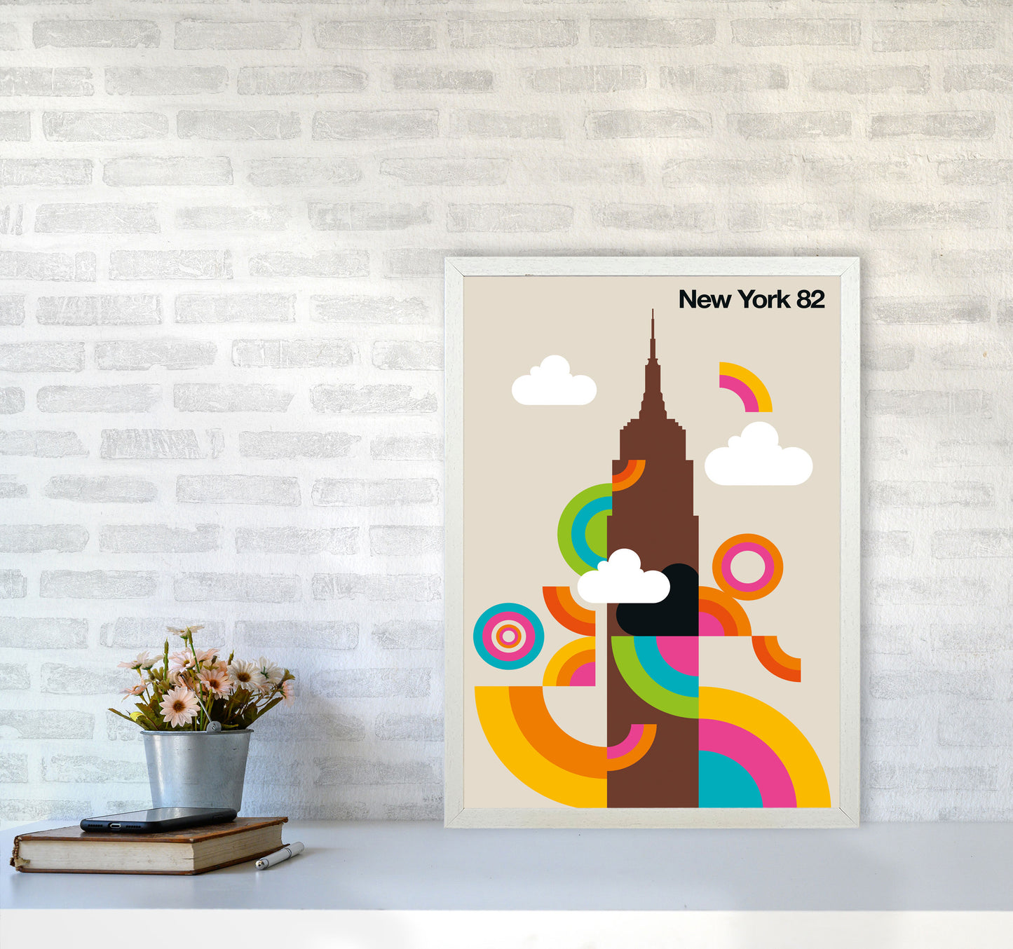New York 82 Art Print by Bo Lundberg A2 Oak Frame