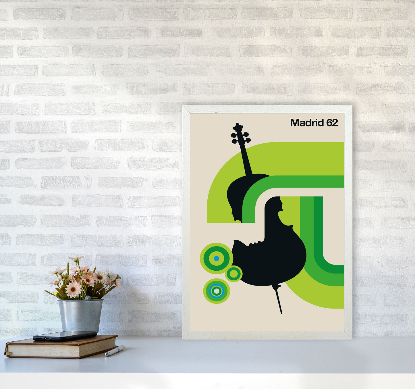 Madrid 62 Art Print by Bo Lundberg A2 Oak Frame