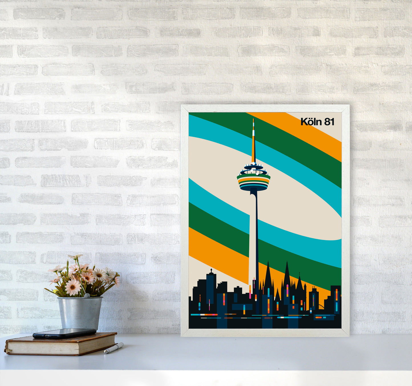 Köln 81 Art Print by Bo Lundberg A2 Oak Frame