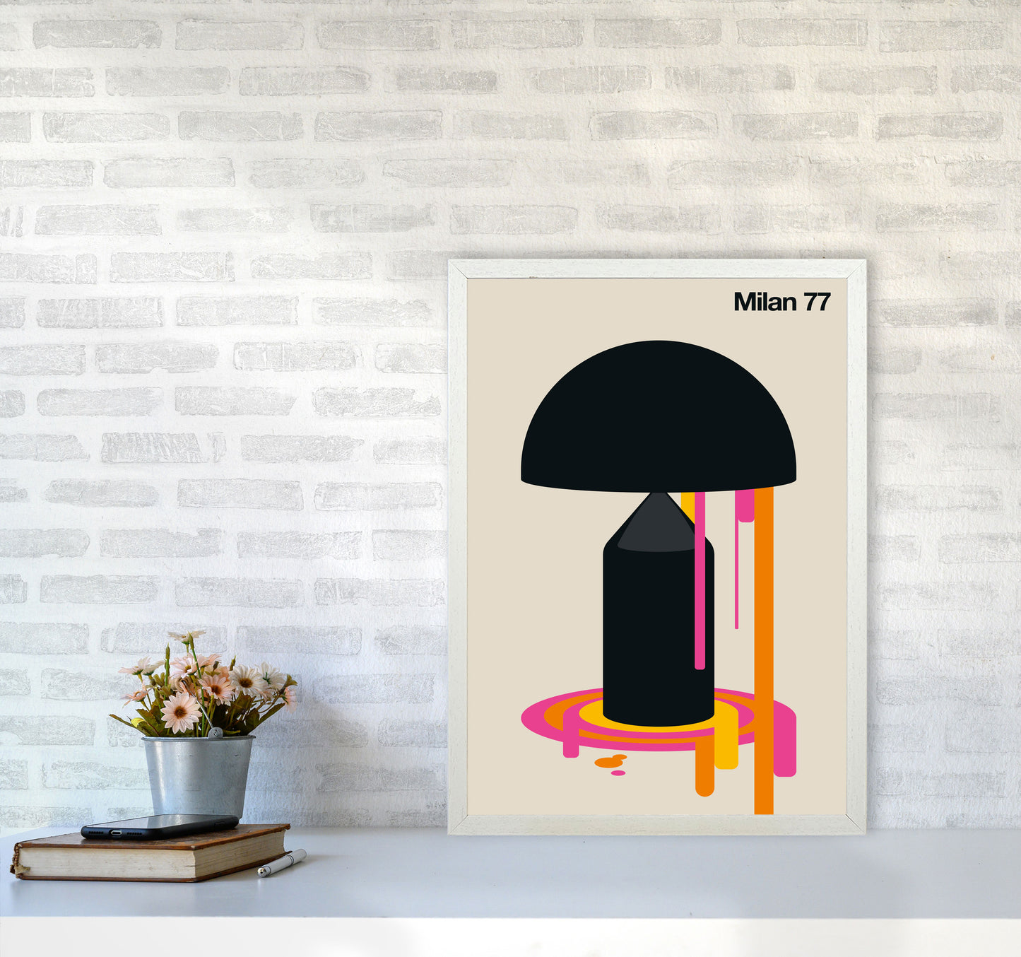 Milan 77 Art Print by Bo Lundberg A2 Oak Frame