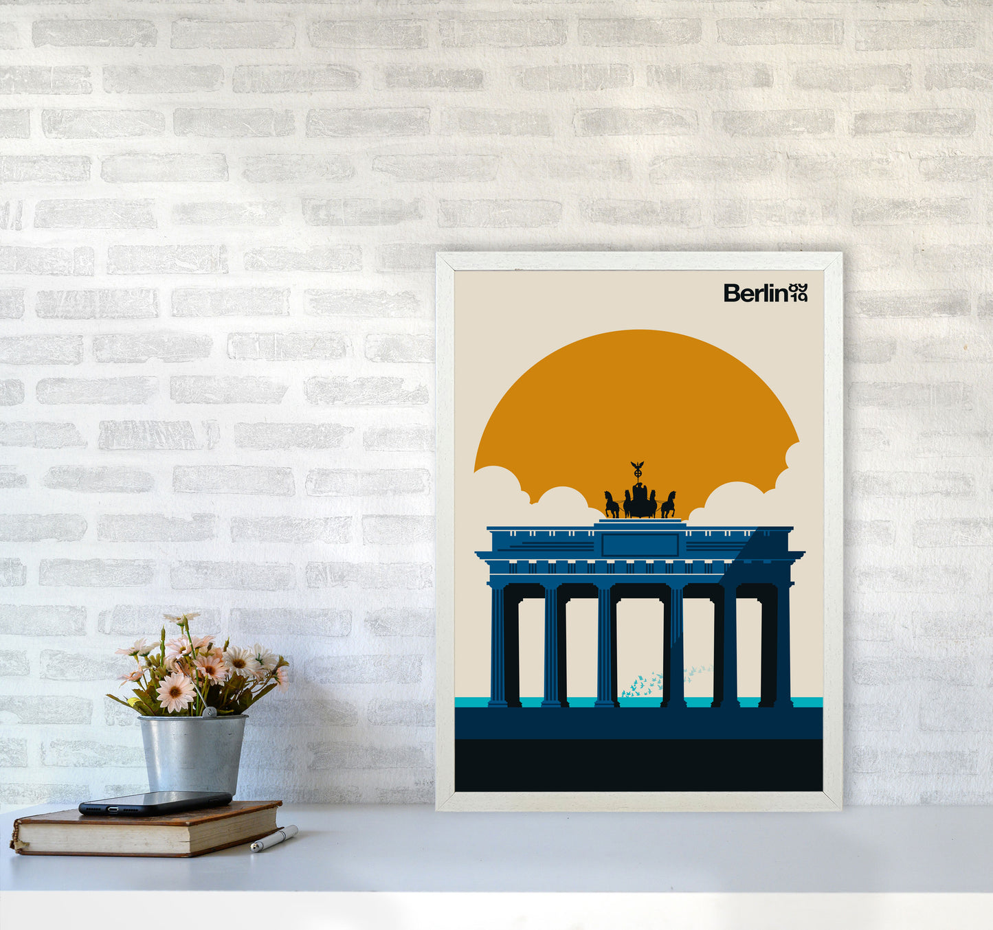 Berlin 89 19 Art Print by Bo Lundberg A2 Oak Frame