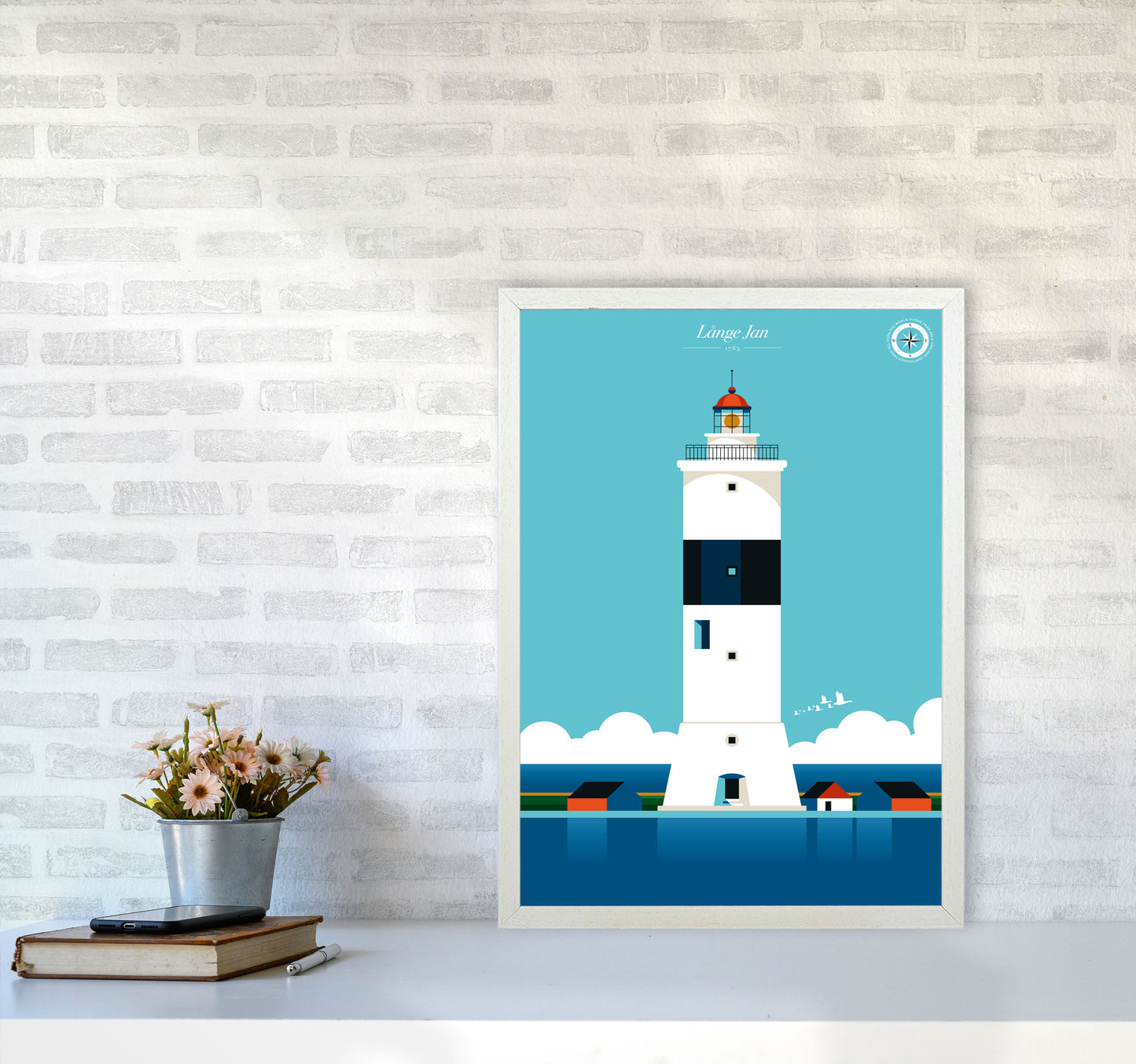 Långe Jan Art Print by Bo Lundberg A2 Oak Frame
