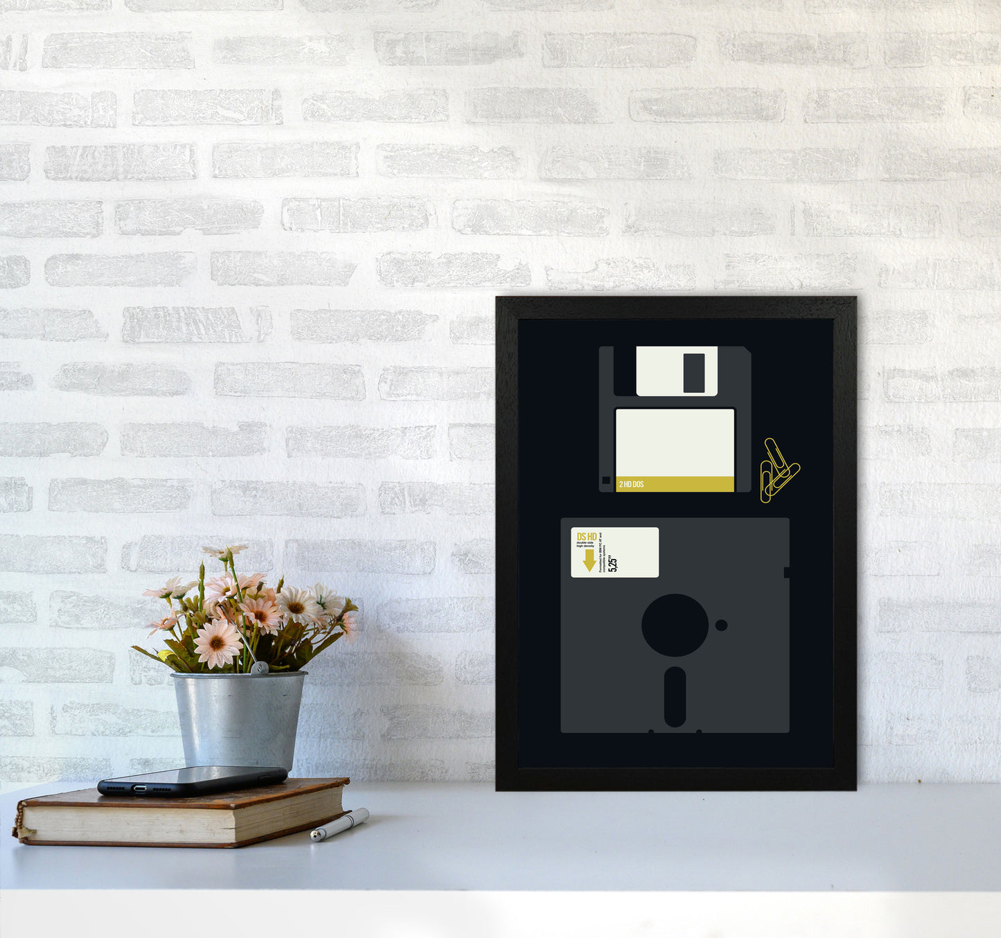 Icons Floppy 2 Art Print by Bo Lundberg A3 White Frame