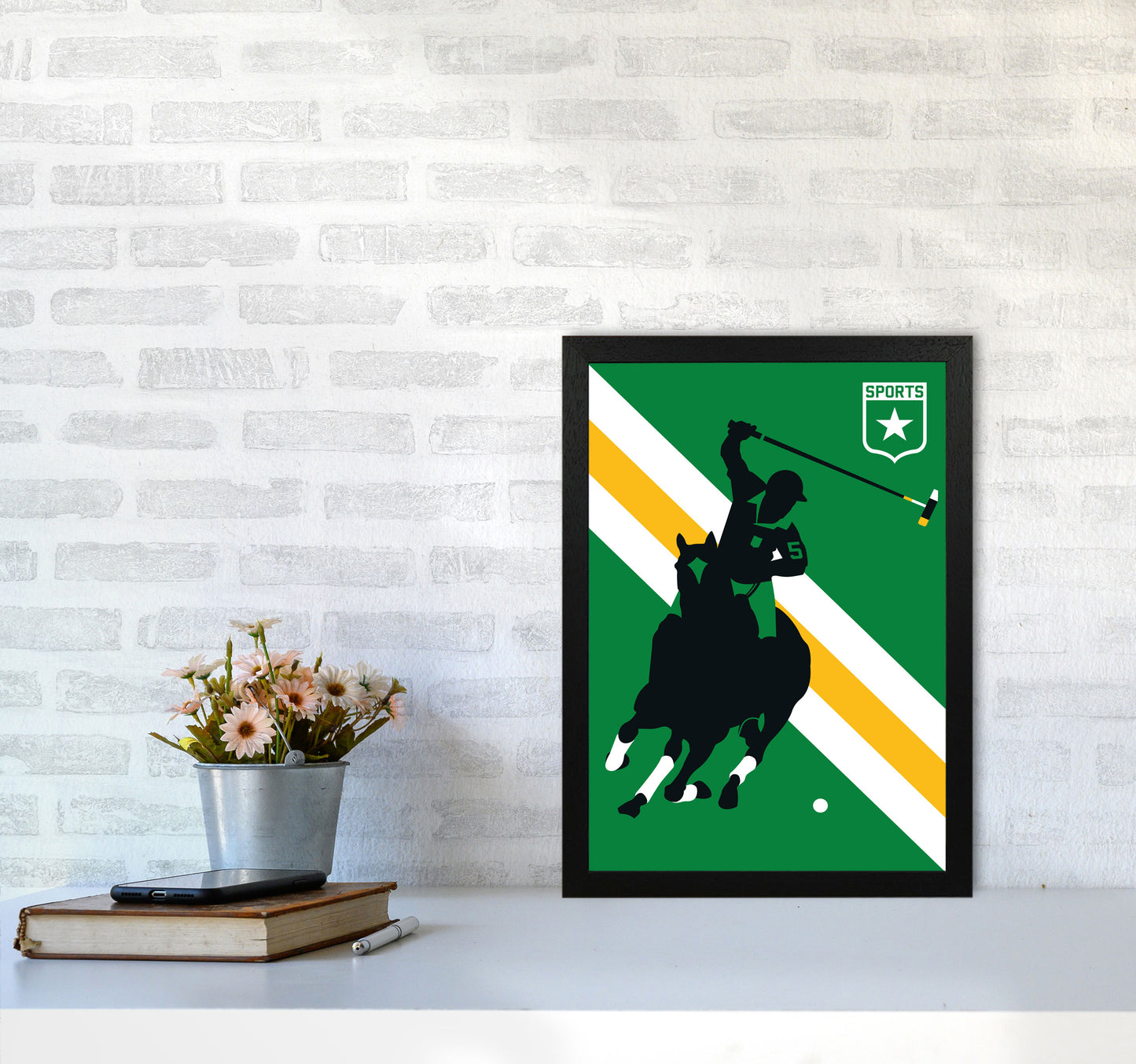 Polo Art Print by Bo Lundberg A3 White Frame