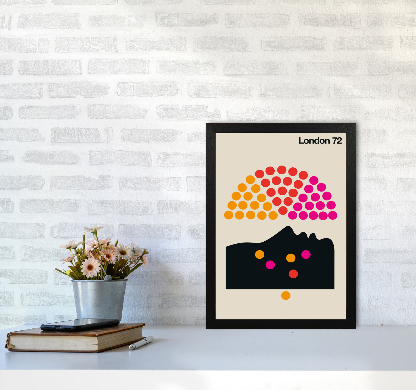 London 72 Art Print by Bo Lundberg A3 White Frame