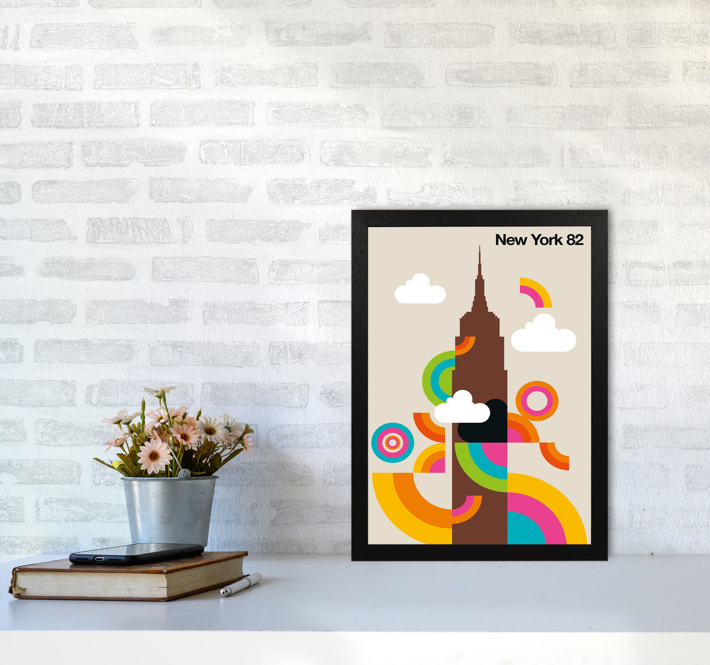 New York 82 Art Print by Bo Lundberg A3 White Frame