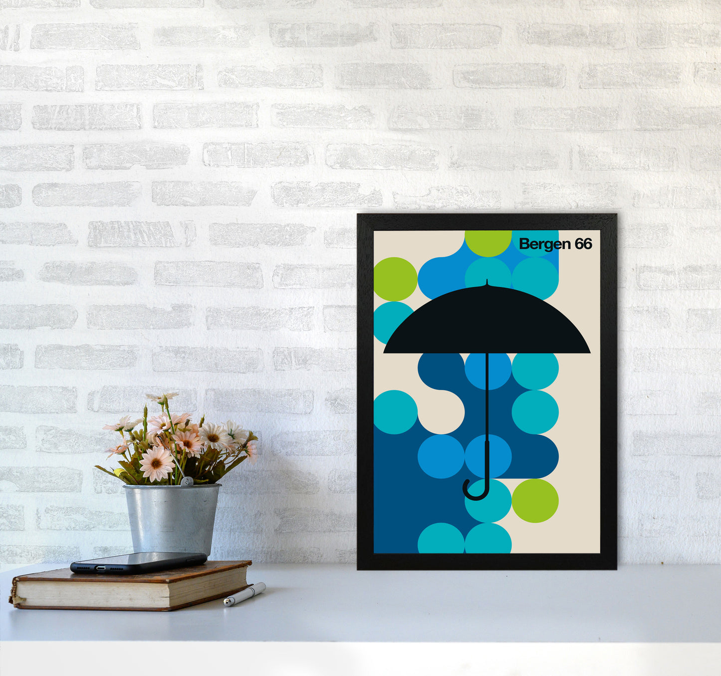 Bergen 66 Art Print by Bo Lundberg A3 White Frame