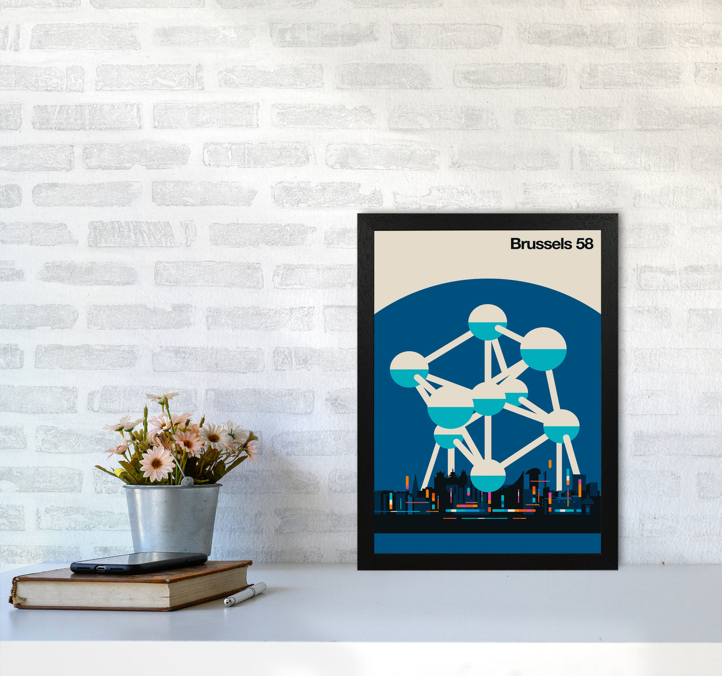 Brussels 58 Art Print by Bo Lundberg A3 White Frame