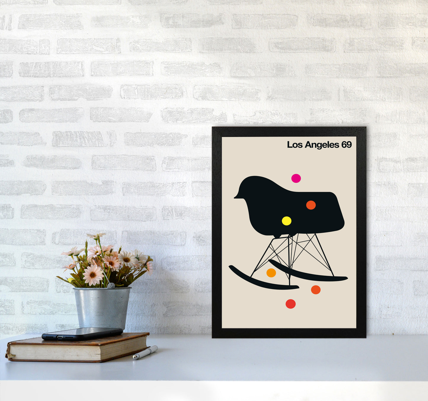 LA 69 Art Print by Bo Lundberg A3 White Frame