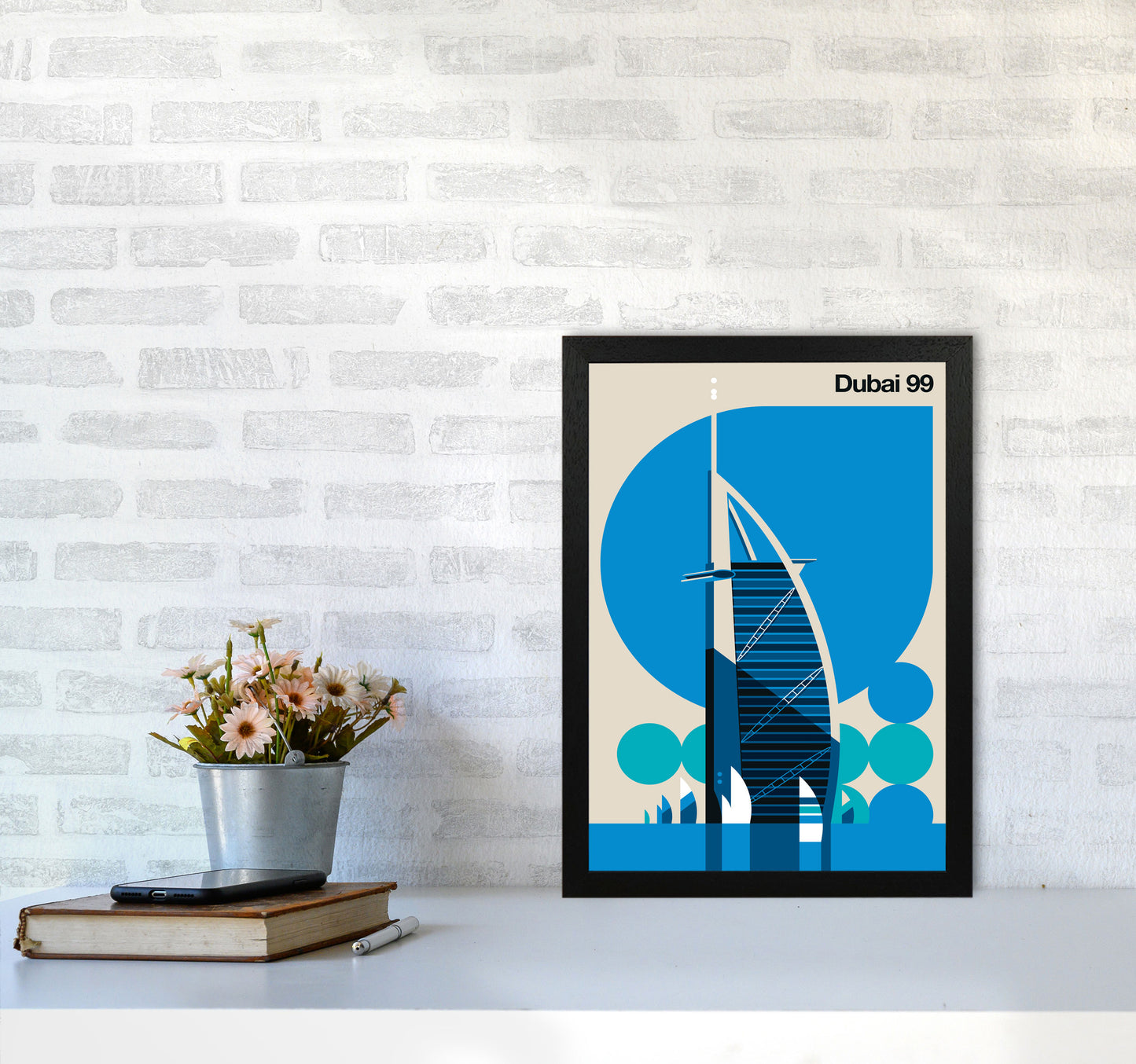 Dubai 99 Art Print by Bo Lundberg A3 White Frame