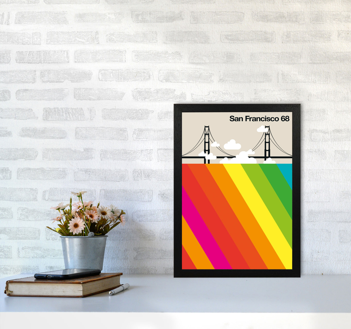 San Francisco 68 Art Print by Bo Lundberg A3 White Frame