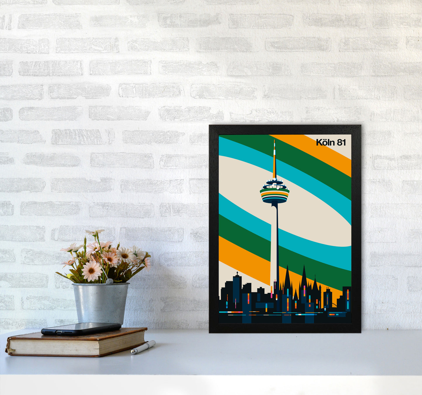 Köln 81 Art Print by Bo Lundberg A3 White Frame
