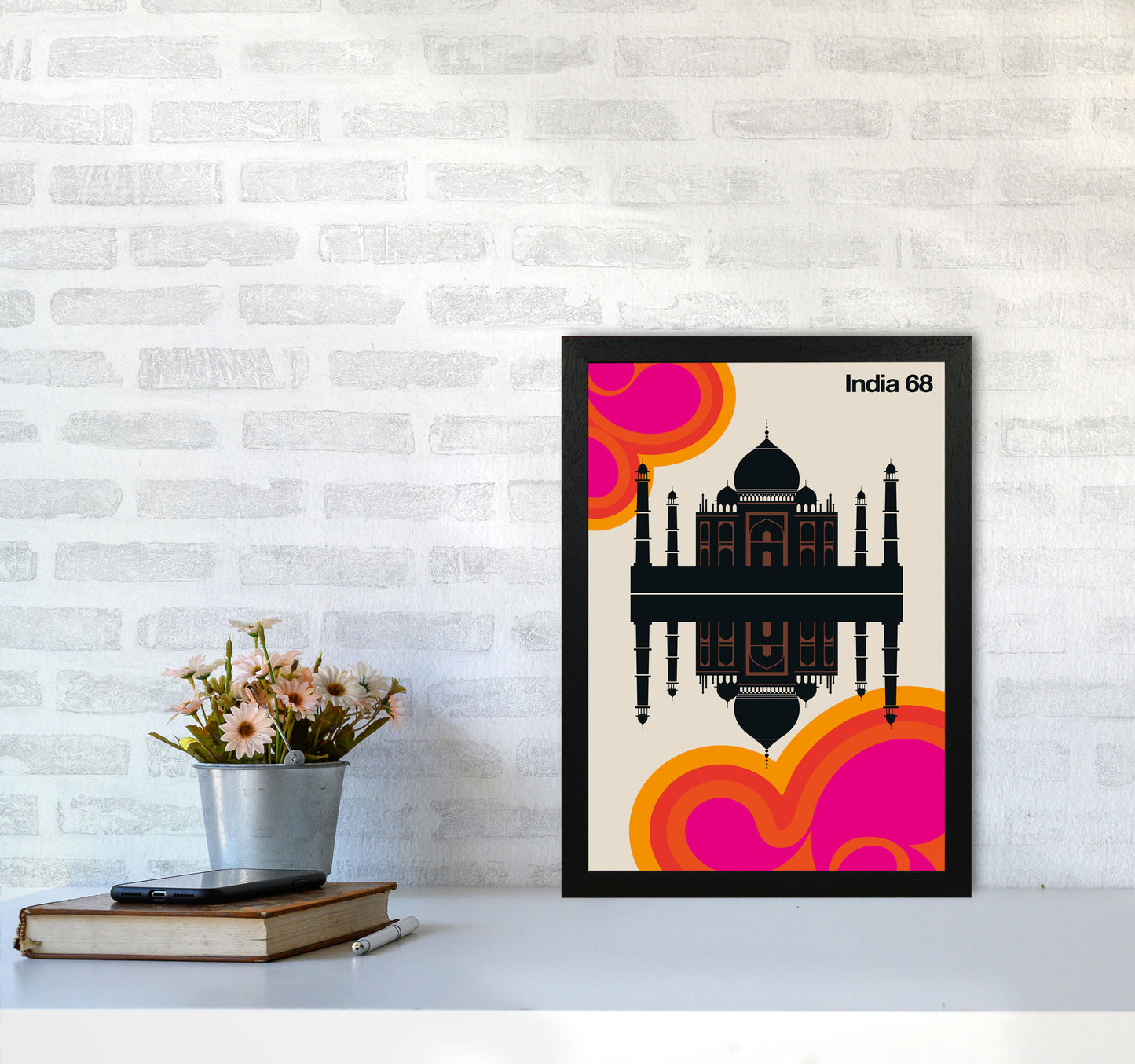 India 68 Art Print by Bo Lundberg A3 White Frame