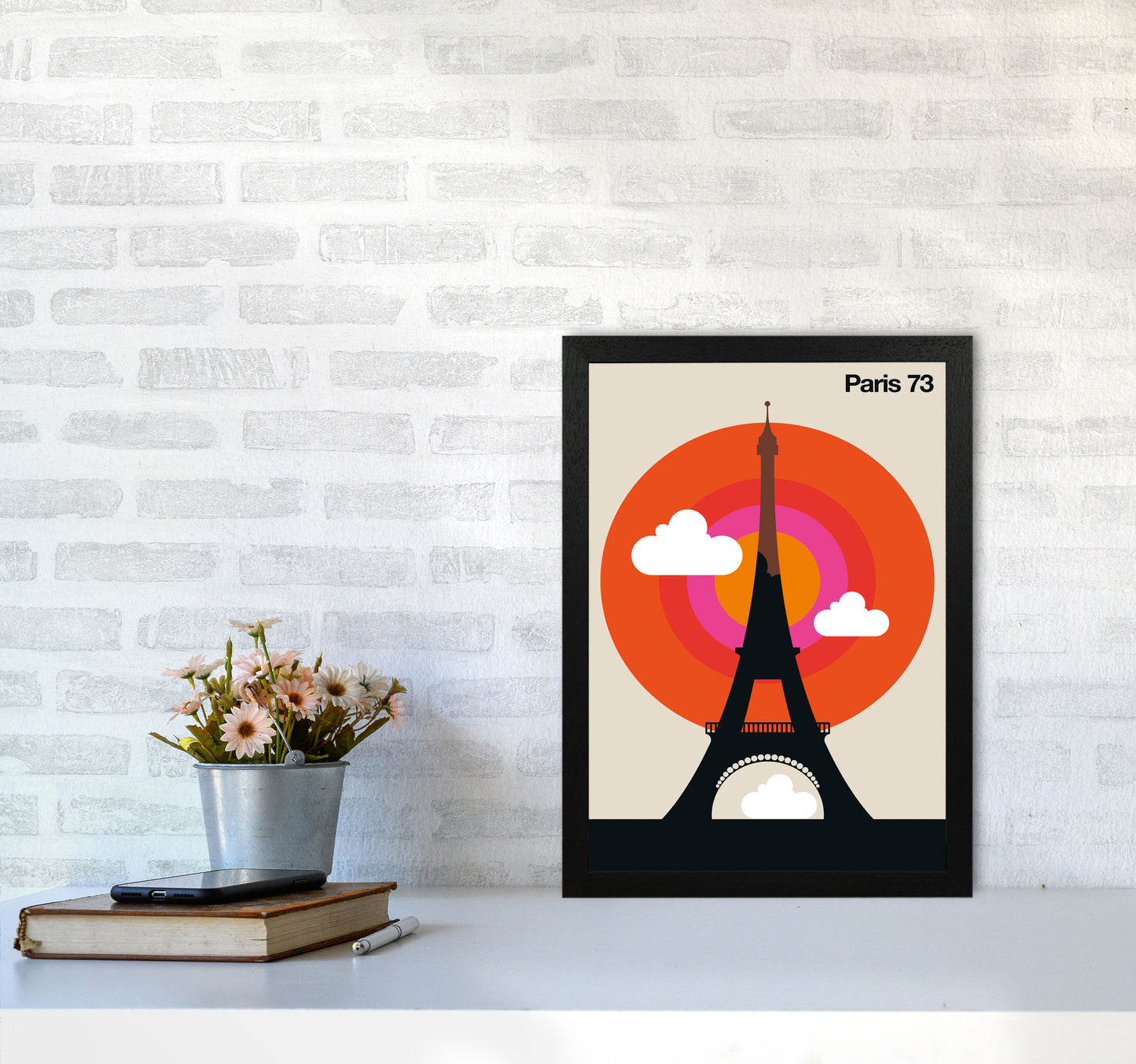 Paris 73 Art Print by Bo Lundberg A3 White Frame