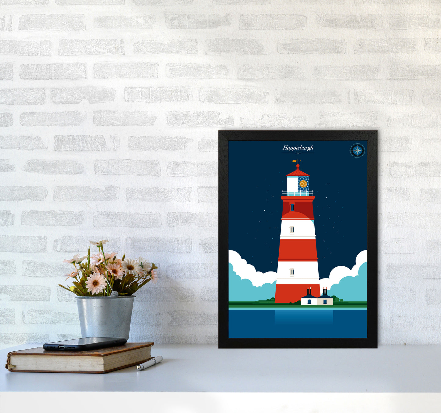 Happisburgh Art Print by Bo Lundberg A3 White Frame