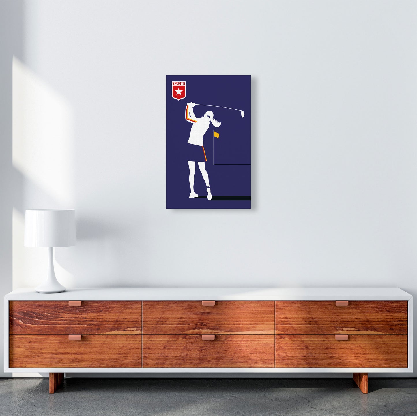 Golf Blue Art Print by Bo Lundberg A3 Canvas