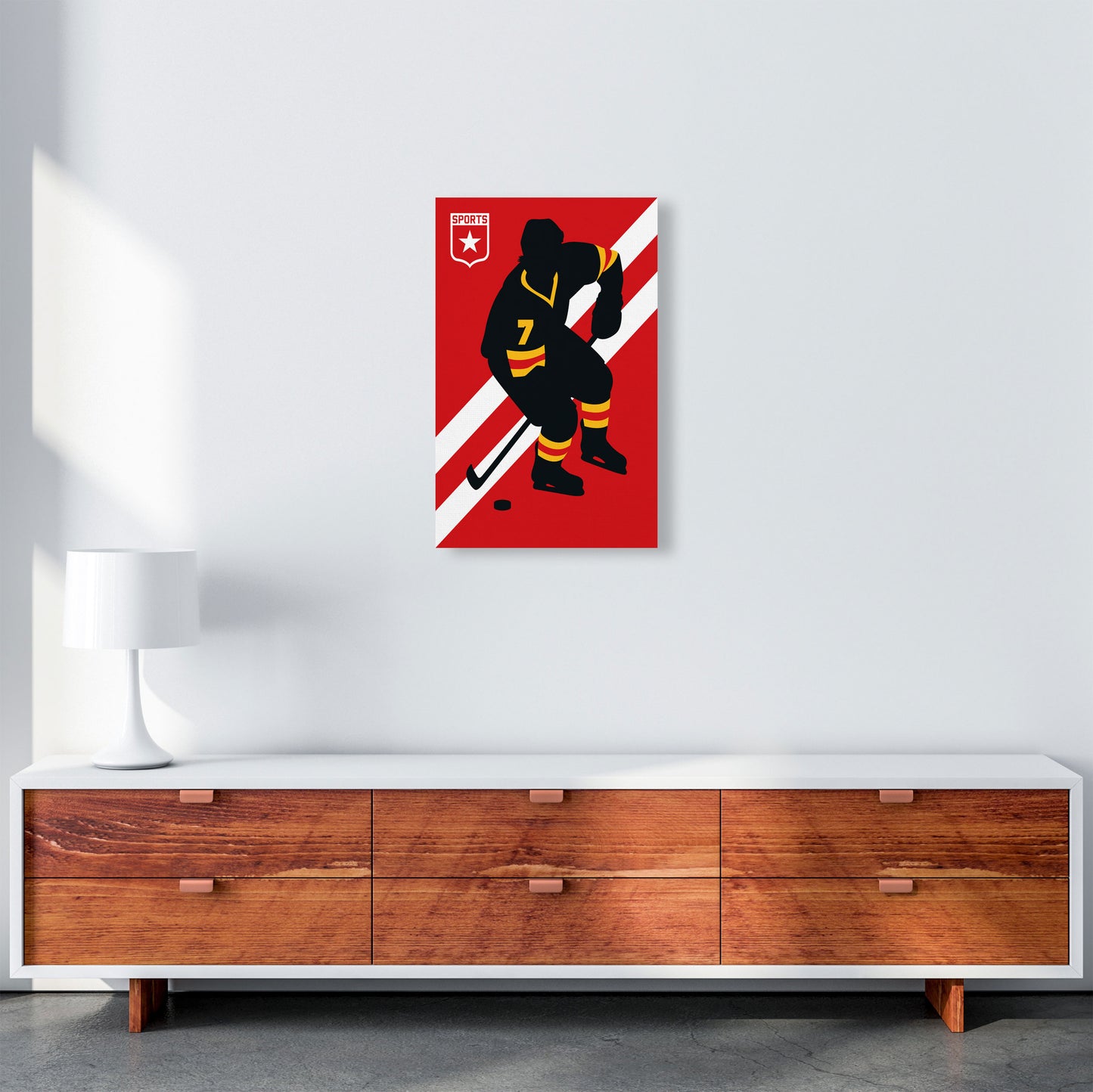 Icehockey Art Print by Bo Lundberg A3 Canvas
