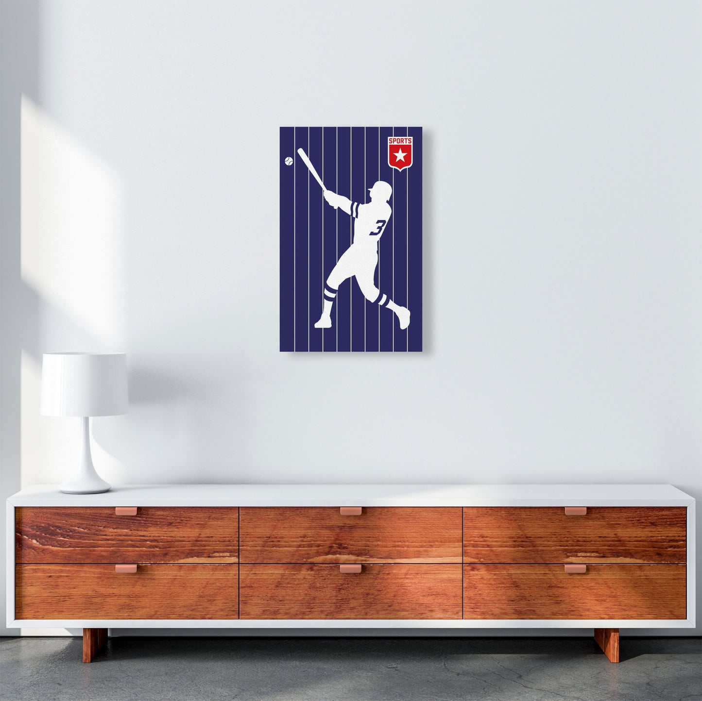 Baseball Art Print by Bo Lundberg A3 Canvas