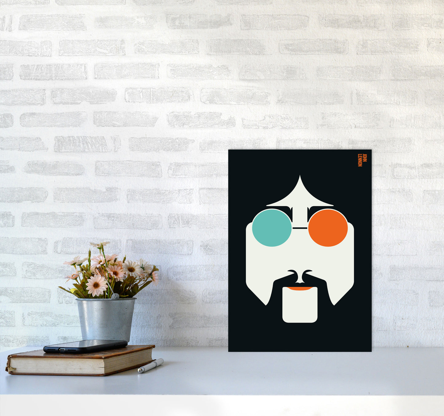 Icons John Lennon Art Print by Bo Lundberg A3 Black Frame