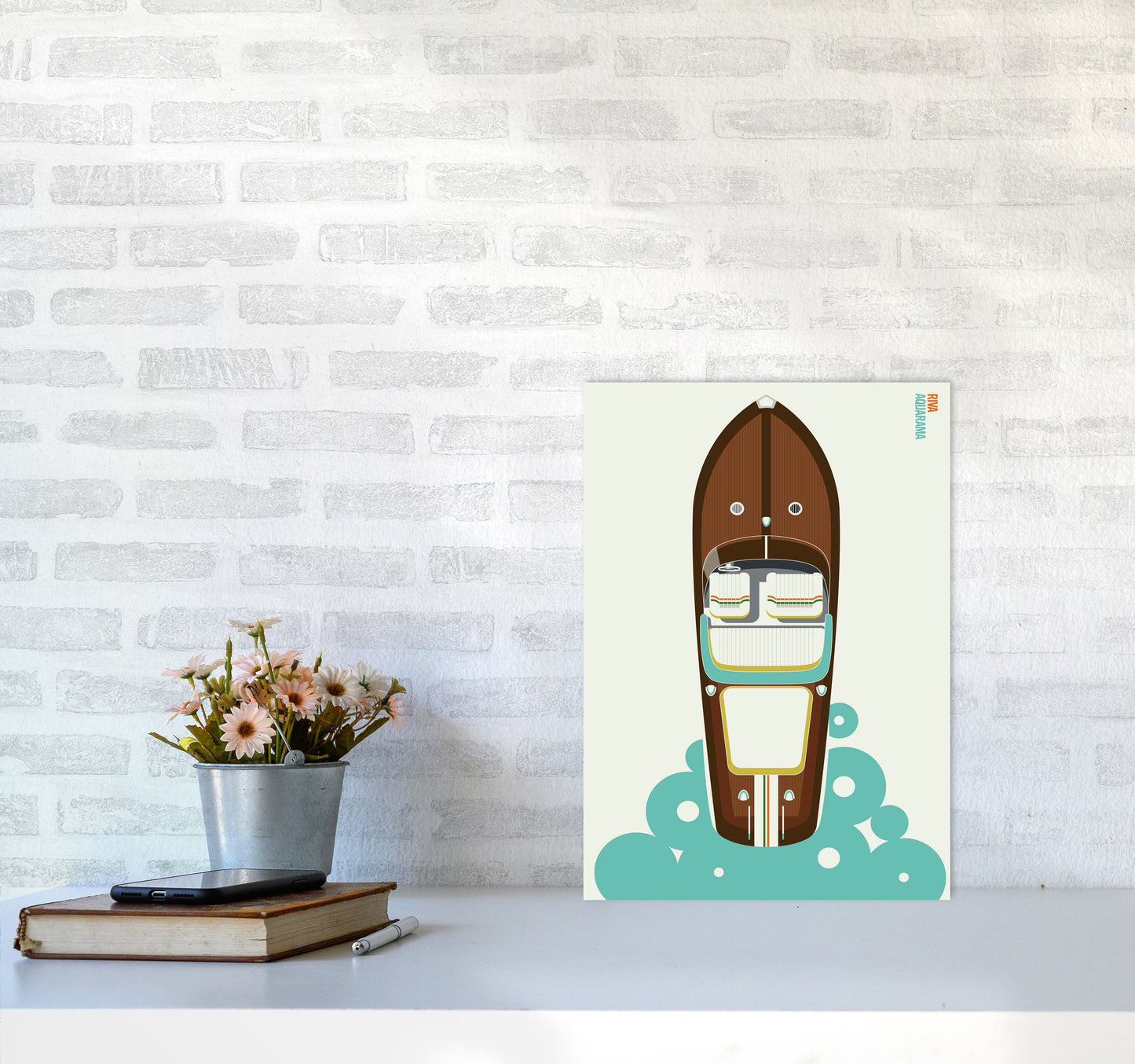 Icons Riva Art Print by Bo Lundberg A3 Black Frame