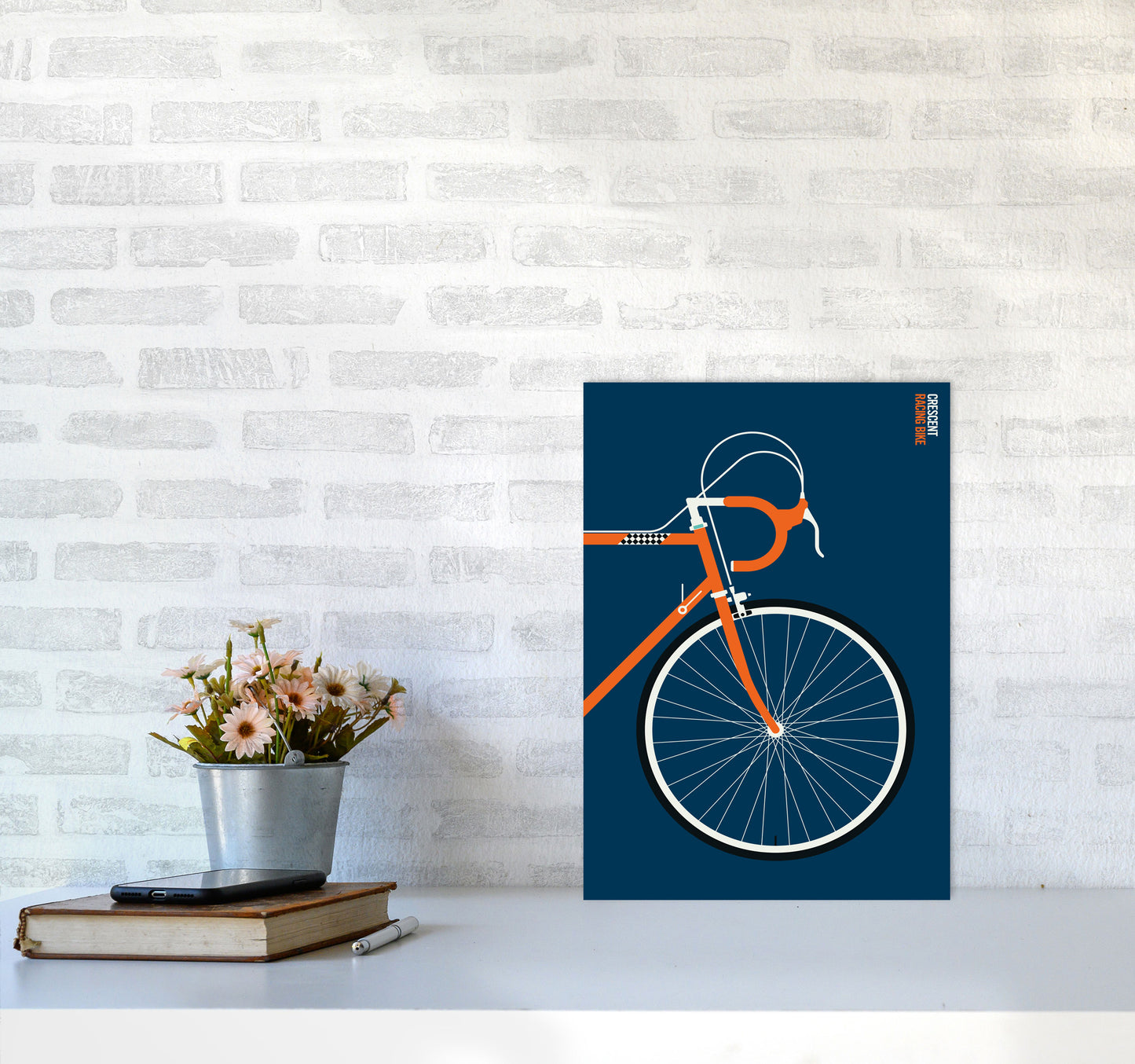Icons Crescent Front Art Print by Bo Lundberg A3 Black Frame