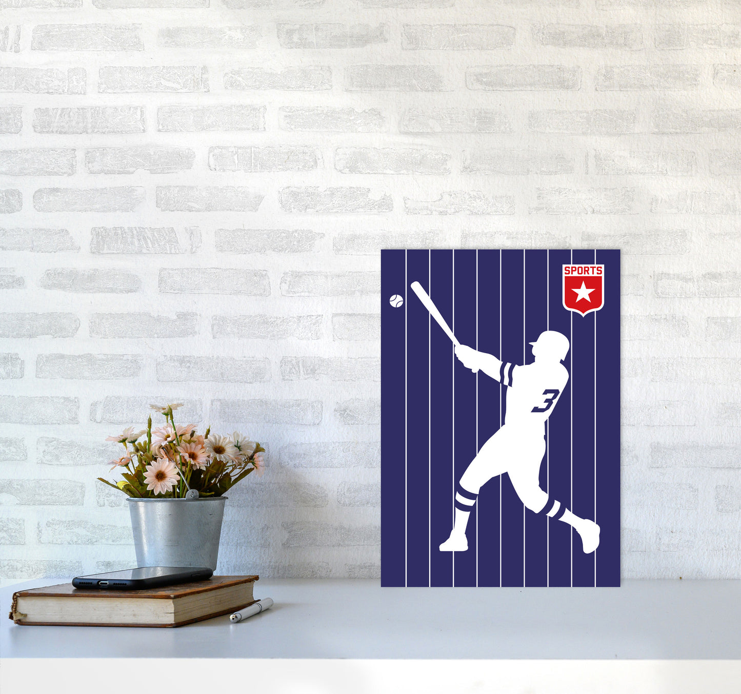 Baseball Art Print by Bo Lundberg A3 Black Frame