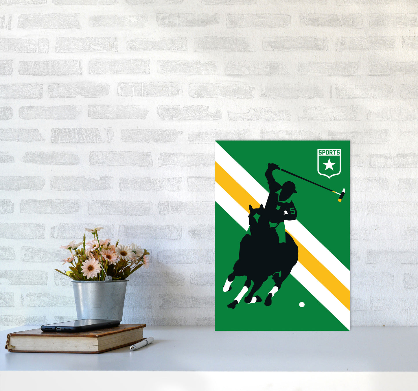 Polo Art Print by Bo Lundberg A3 Black Frame