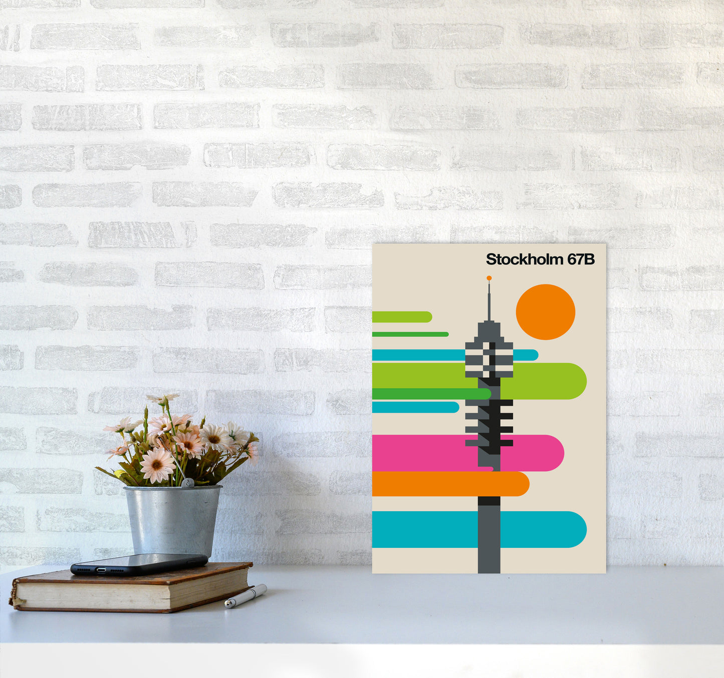Stockholm 67B Art Print by Bo Lundberg A3 Black Frame
