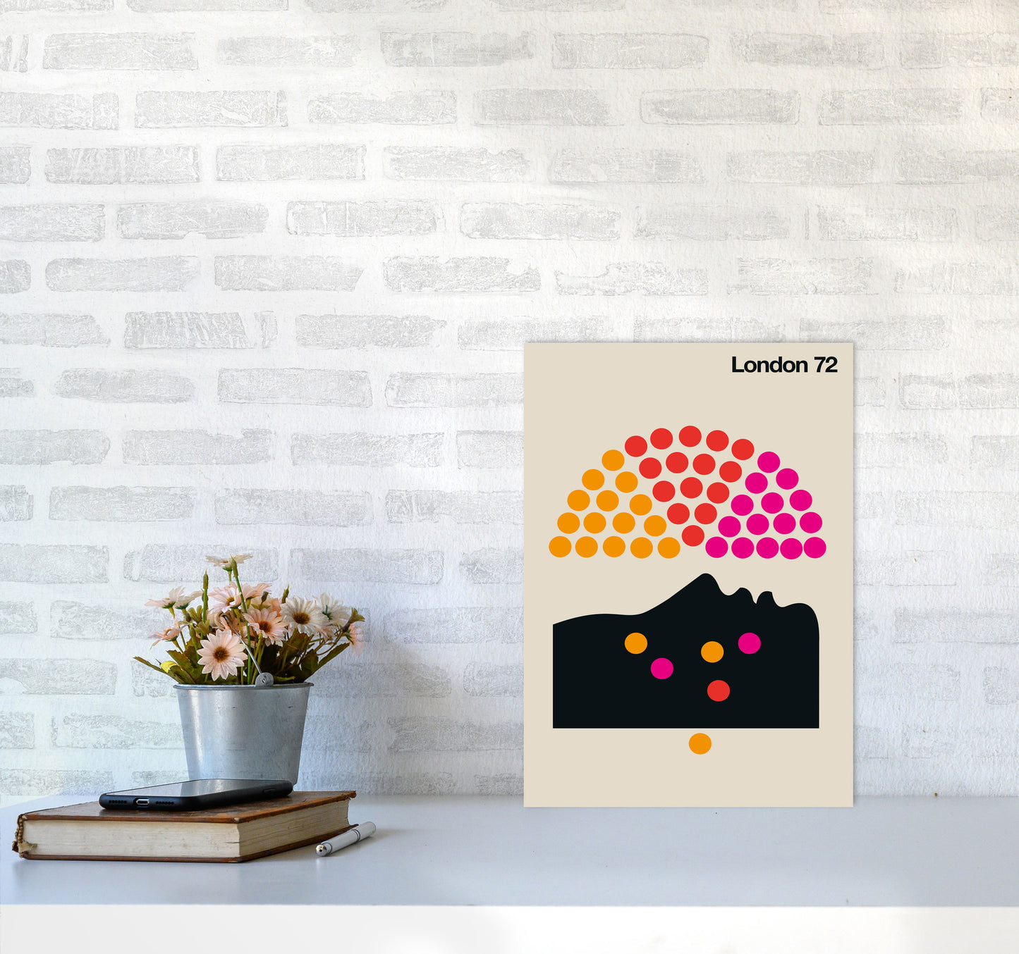 London 72 Art Print by Bo Lundberg A3 Black Frame