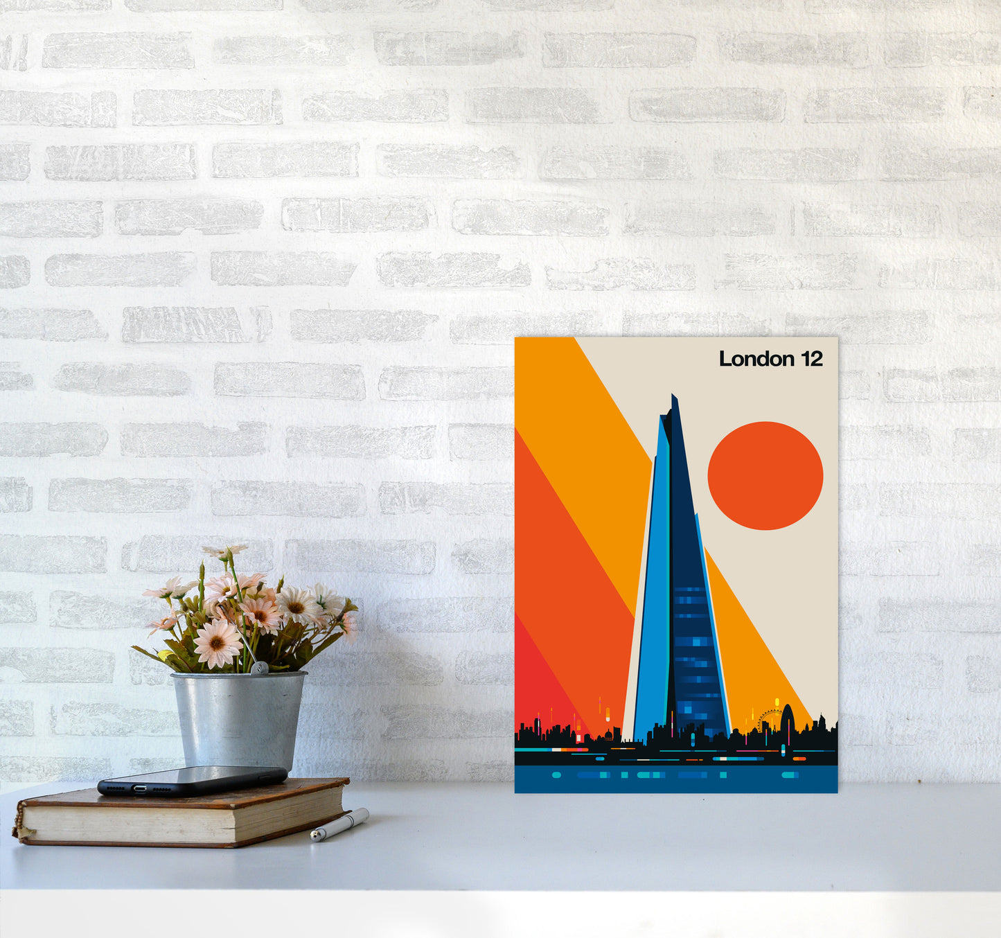 London 12 Art Print by Bo Lundberg A3 Black Frame