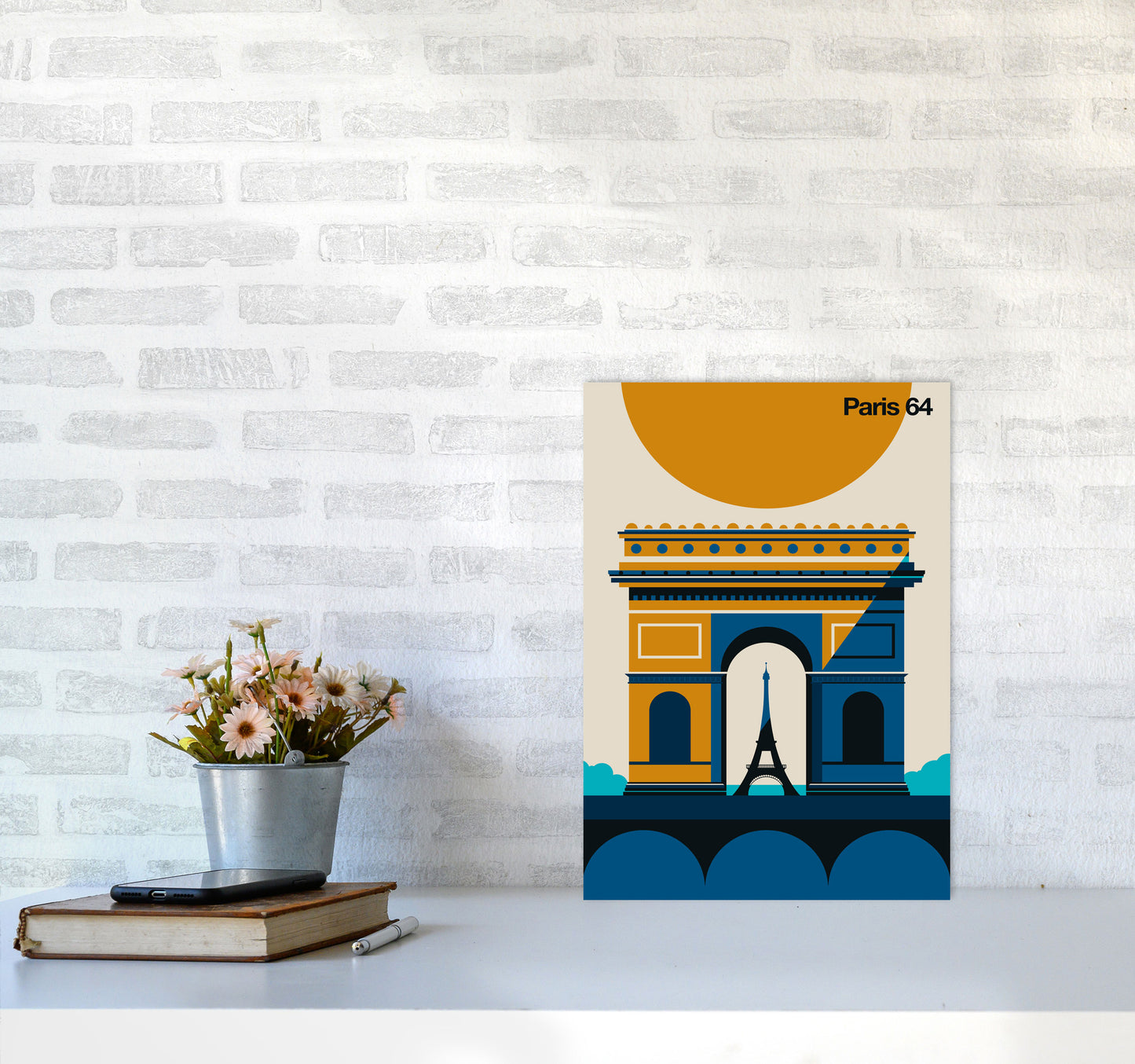 Paris 64 Art Print by Bo Lundberg A3 Black Frame