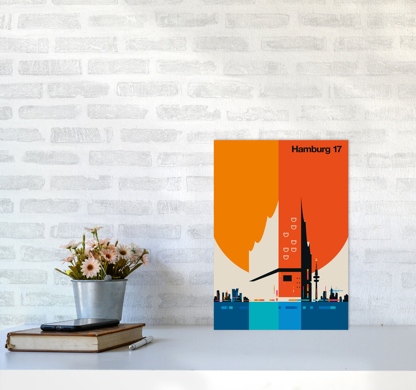 Hamburg 17 Art Print by Bo Lundberg A3 Black Frame