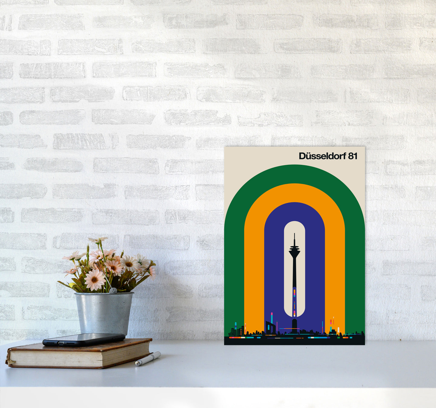 Düsseldorf 81 Art Print by Bo Lundberg A3 Black Frame