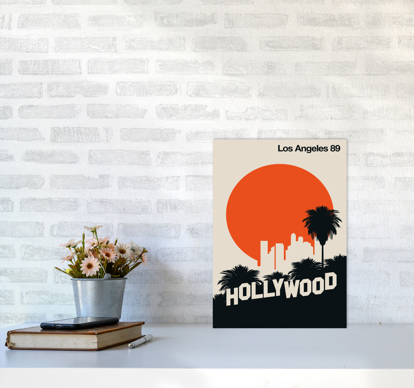 Los Angeles 89 Art Print by Bo Lundberg A3 Black Frame