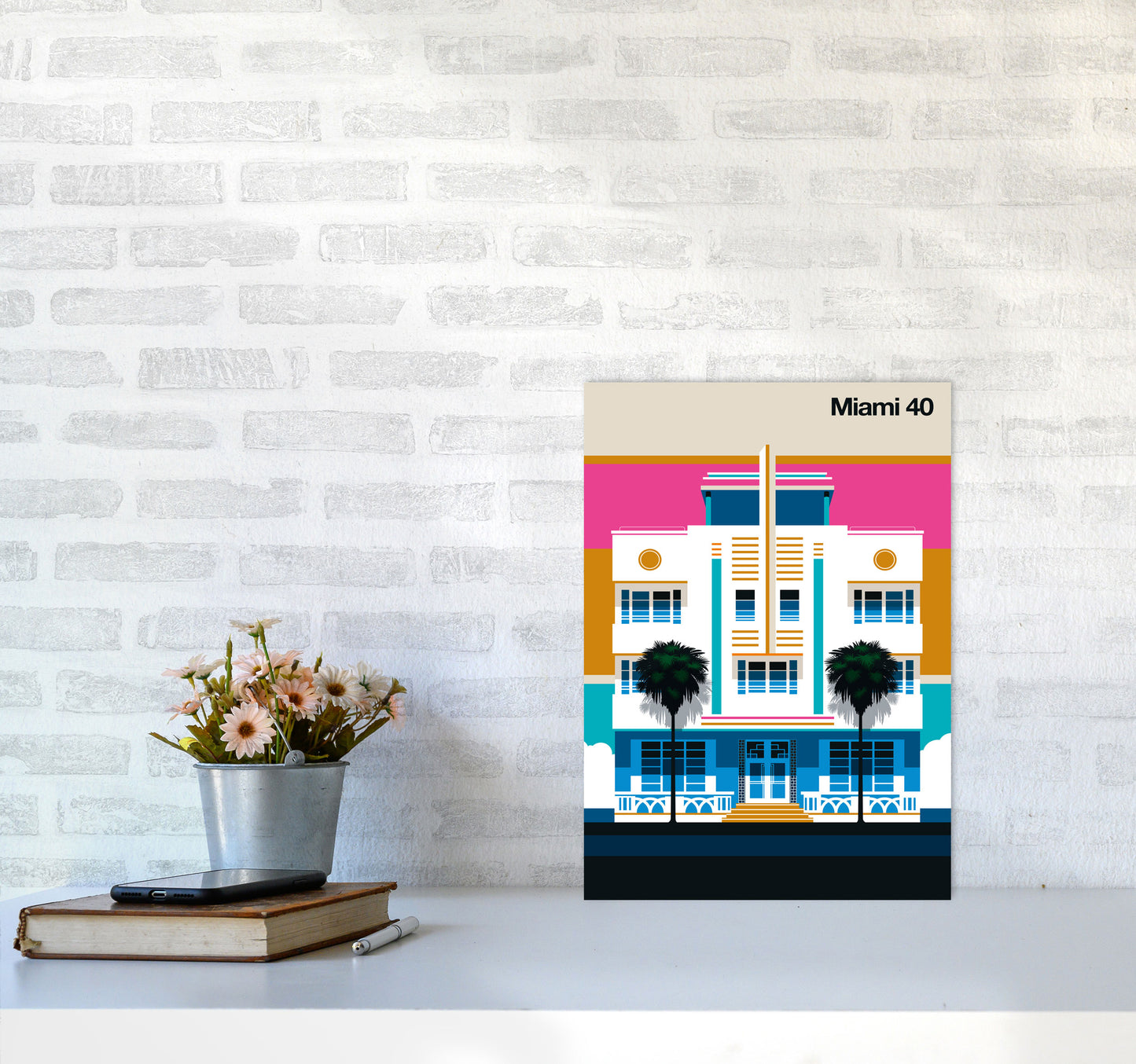 Miami 40 Art Print by Bo Lundberg A3 Black Frame