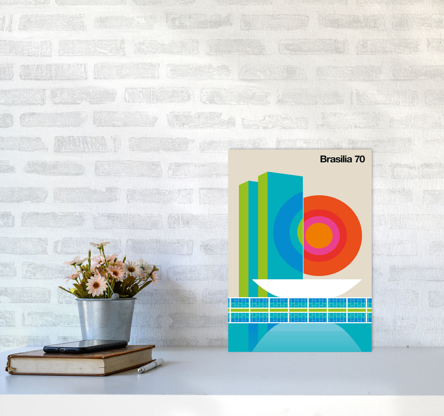 Brasilia 70 Art Print by Bo Lundberg A3 Black Frame