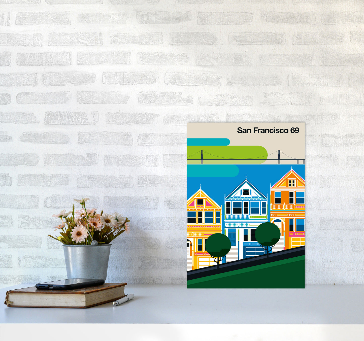 San Francisco 69 Art Print by Bo Lundberg A3 Black Frame