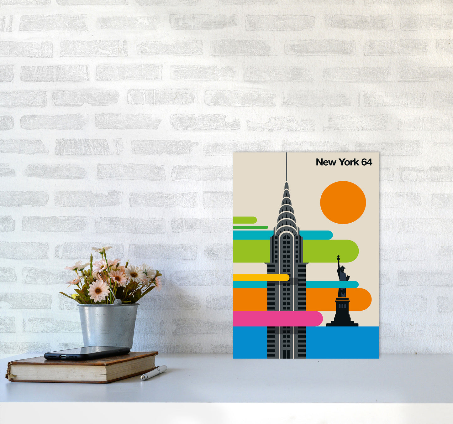 New York 64 Art Print by Bo Lundberg A3 Black Frame