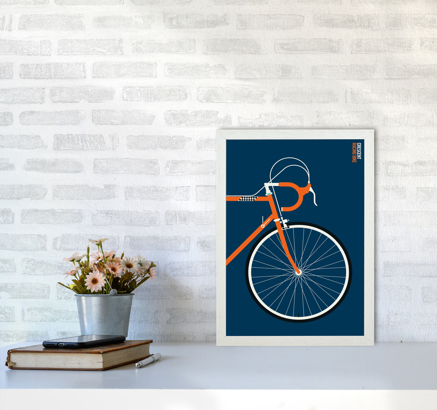 Icons Crescent Front Art Print by Bo Lundberg A3 Oak Frame