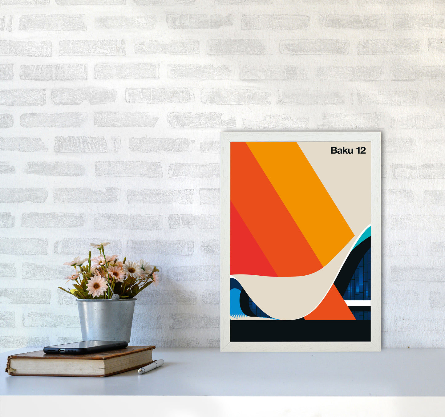 Baku 12 Art Print by Bo Lundberg A3 Oak Frame
