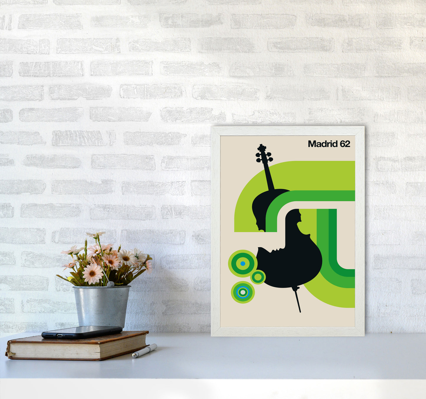 Madrid 62 Art Print by Bo Lundberg A3 Oak Frame