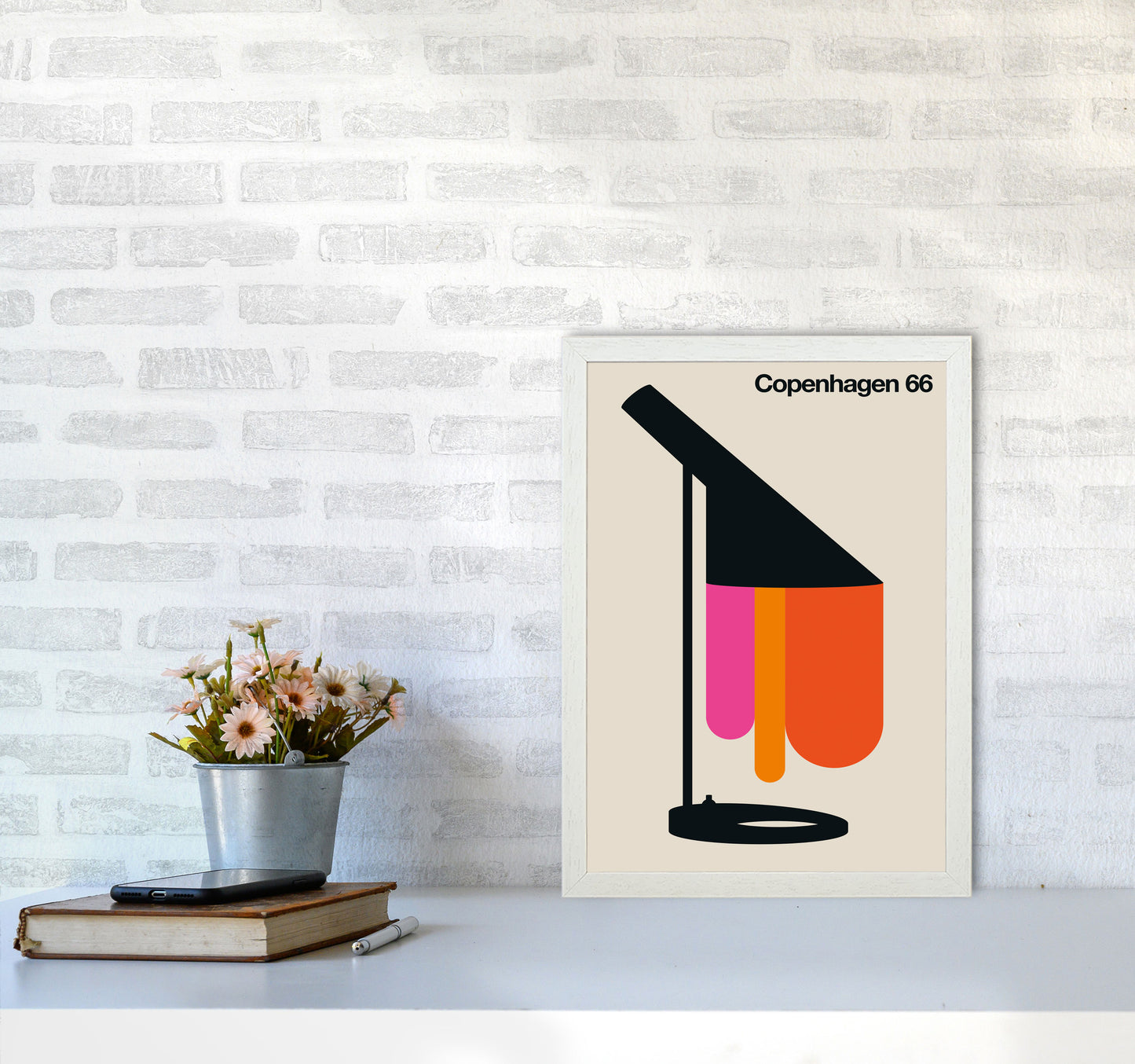 Copenhagen 66 Art Print by Bo Lundberg A3 Oak Frame