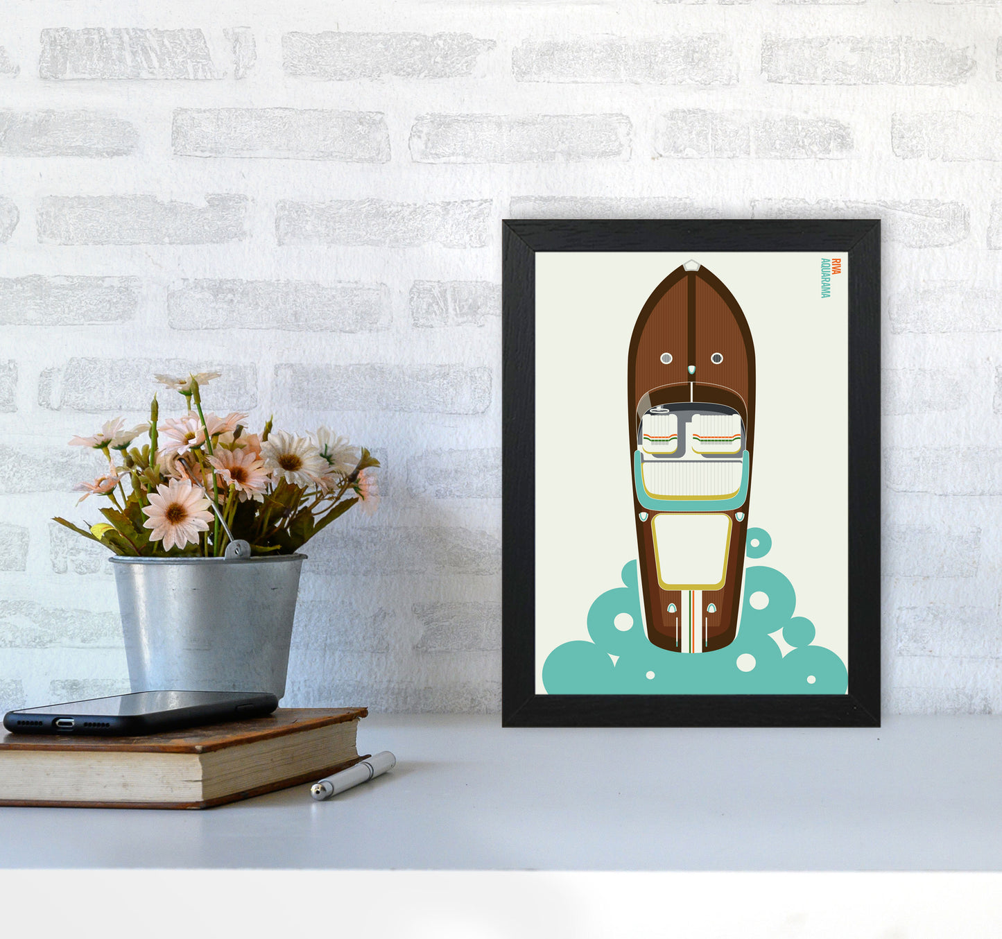 Icons Riva Art Print by Bo Lundberg A4 White Frame