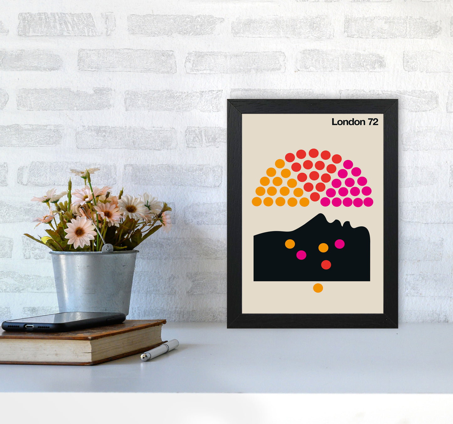 London 72 Art Print by Bo Lundberg A4 White Frame