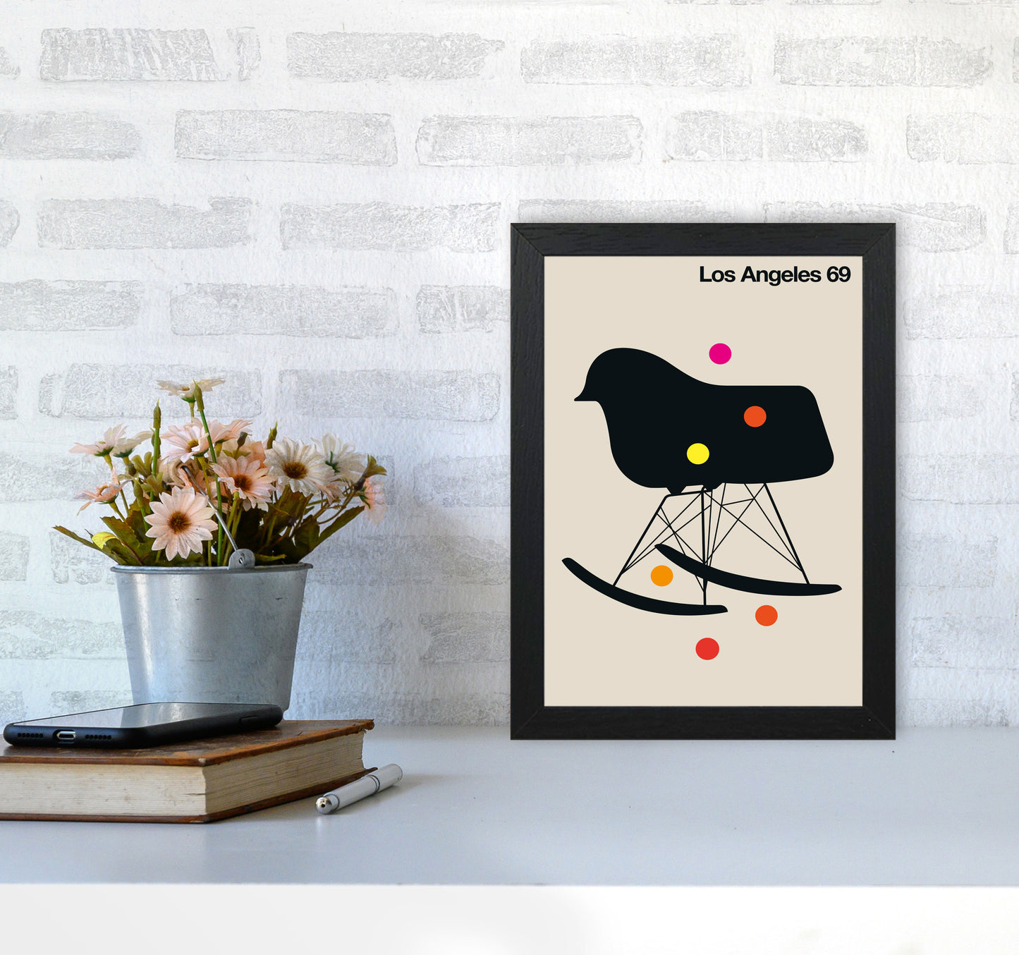 LA 69 Art Print by Bo Lundberg A4 White Frame