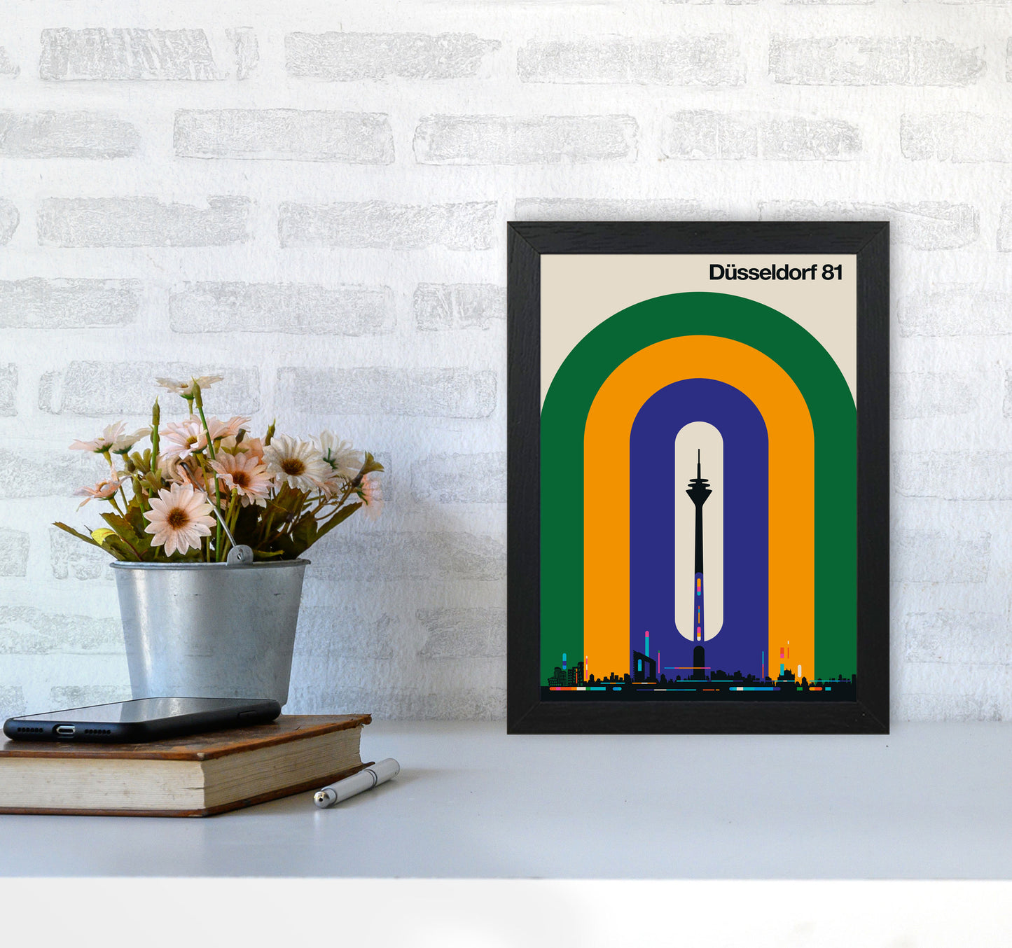 Düsseldorf 81 Art Print by Bo Lundberg A4 White Frame