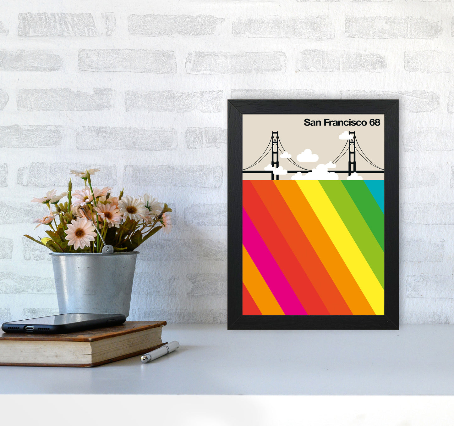 San Francisco 68 Art Print by Bo Lundberg A4 White Frame